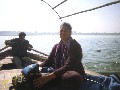 Julie, on the Sangam river, Allahbad, India (2003)